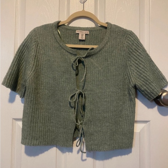 Open Tie Front Sweater - Picture 2 of 4